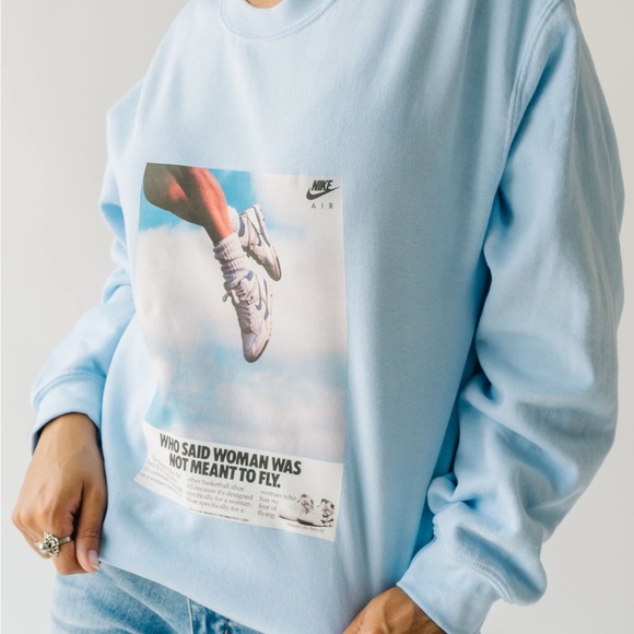 The Sneaker Graphic Pullover in Blue - Picture 9 of 12